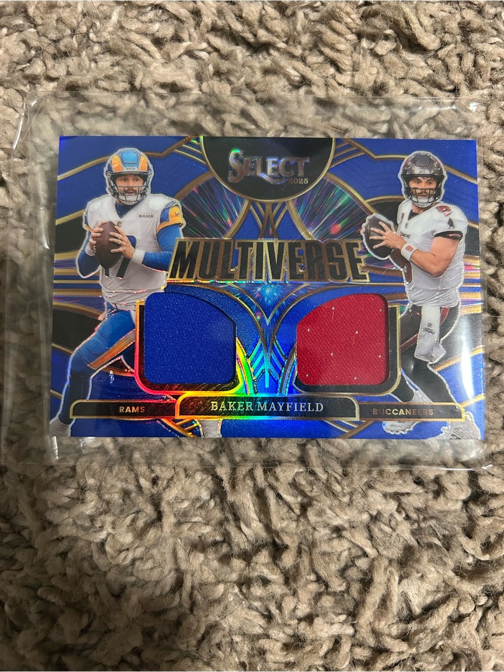 Select 2025 Multiverse Baker Mayfield Dual Patch Card - Blue & Red